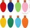 4 Pcs Felt Christmas Garland Felt Ball Christmas Light Bulb Garland Decor Xmas Rainbow Bulbs Garland for Home Christmas Tree Wall Party Decorations (Bright Color)
